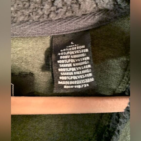 Berkley Jensen EUC green flex lined zip up hooded sweatshirt Size Large - Picture 5 of 5